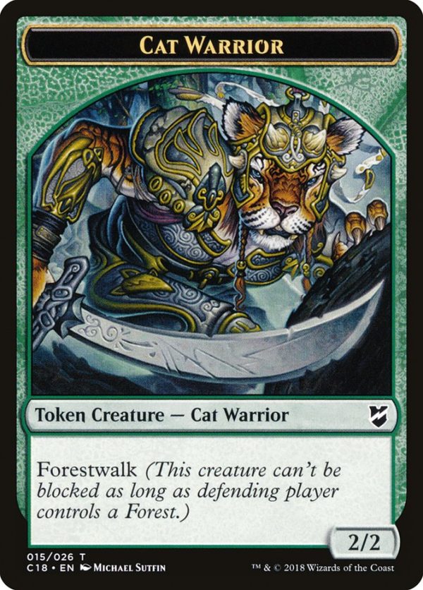 Cat Warrior Token [Commander 2018 Tokens] Hot on Sale